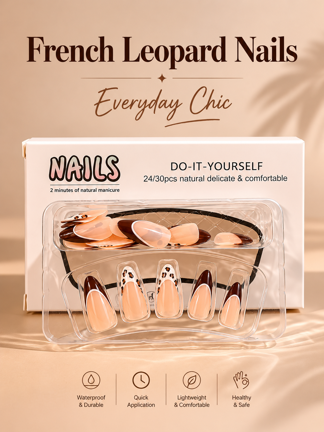 French Leopard Nails