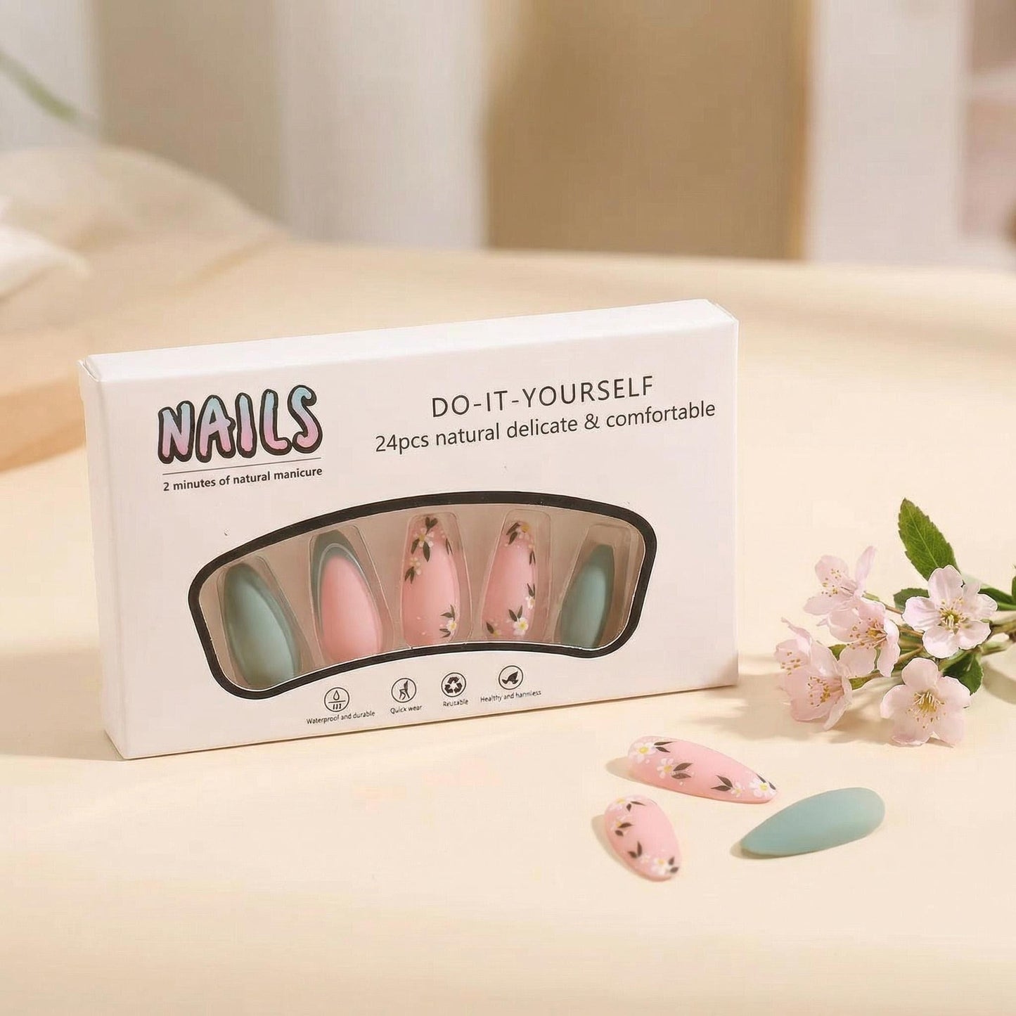 Spring Floral Press-On Nails
