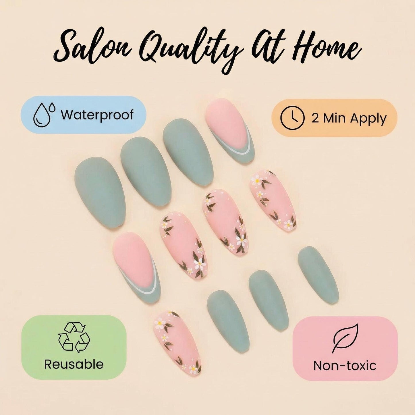 Spring Floral Press-On Nails