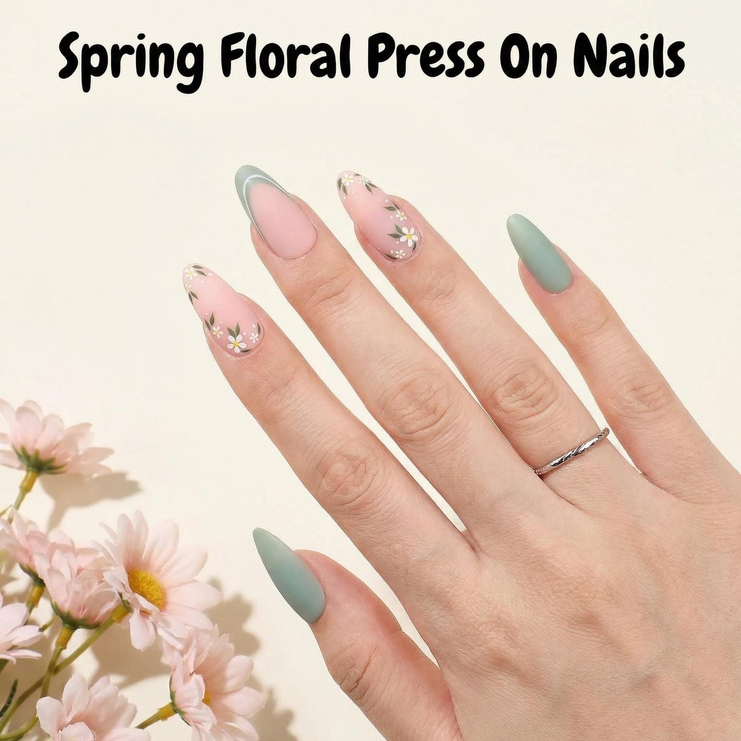 Spring Floral Press-On Nails